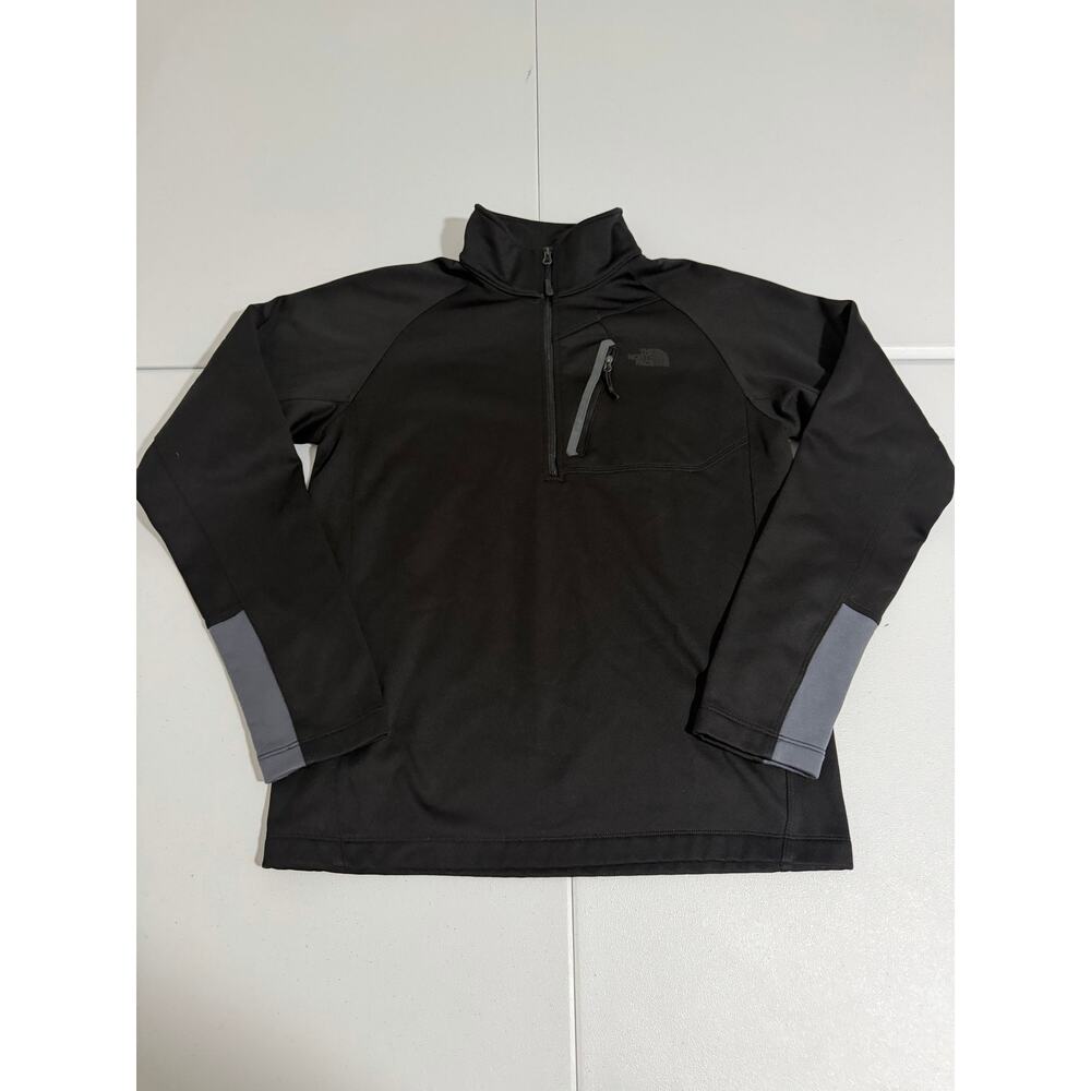 The North Face Men's Black Gray Quarter Zip Pullover Fleece Size M